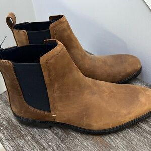 Cole Haan Classic Brown Chelsea Boots with Suede Finish